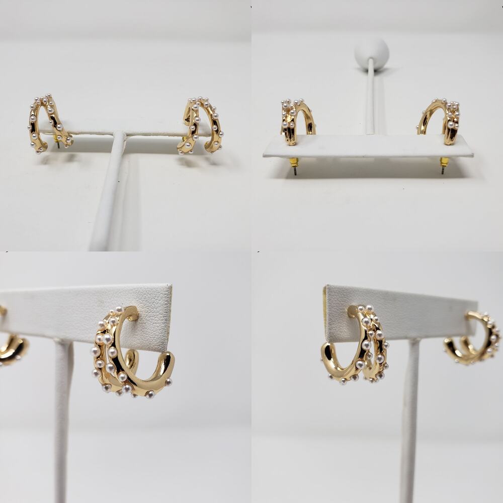 NWT Sugarfix by Baublebar Gold-Tone Lot of 3 Earrings Hoop Globe Paperclip - Picture 6 of 11